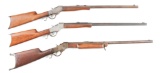 (C) LOT OF THREE: THREE STEVENS 414 SINGLE SHOT RIFLES