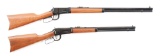 (C) COLLECTORS LOT OF CONSECUTIVE NUMBERED WINCHESTER 1967 CANADIAN CENTENNIAL RIFLE AND SHORT RIFLE