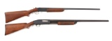 (C) LOT OF 2: WINCHESTER AND REMINGTON SHOTGUNS.
