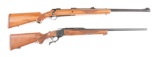 (M) LOT OF TWO: RUGER M77 IN .458 WIN MAG AND RUGER NO. 1 IN 7X57 WITH BOX.