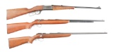 (C) LOT OF THREE: THREE SAVAGE AND REMINGTON RIFLES.