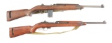 (C) LOT OF TWO WORLD WAR II M1 CARBINES: INLAND AND IBM.