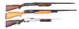 (M) LOT OF THREE: BROWNING, WINCHESTER, & REMINGTON PUMP ACTION SHOTGUNS.