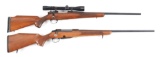 (C+M) LOT OF TWO: SAKO WITH SCOPE AND TIKKA BOLT ACTION RIFLES.