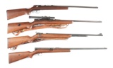 (C) LOT OF FOUR: REMINGTON AND WINCHESTER .22 RIMFIRE RIFLES.