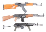 (M) LOT OF THREE: THREE AK PATTERN RIFLES FROM NORINCO, ARMS CORPORATION, AND VULCAN ARMS.