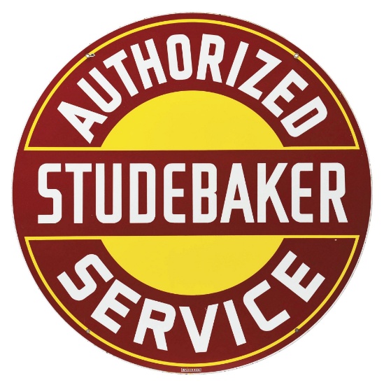 STUDEBAKER AUTHORIZED SERVICE PORCELAIN SIGN.