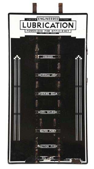 LINCOLN SYSTEMS ENGINEERED LUBRICATION PORCELAIN SERVICE STATION LUBRICATION GUN RACK.