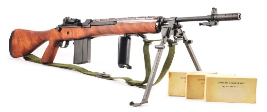 (N) MAGNIFICENT UNFIRED SPRINGFIELD ARMORY M1A-E2 CONVERTED TO M14 MACHINE GUN BY OZARK MOUNTAIN (FU