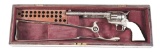 (A) CUSTOM ENGRAVED COLT SINGLE ACTION ARMY REVOLVER WITH CASE AND SHOULDER STOCK