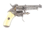 (A) DELVIGNE 8MM PINFIRE REVOLVER WITH CASE.
