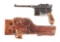(C) FINE WARTIME COMMERCIAL C-96 MAUSER BROOMHANDLE PISTOL WITH MATCHING STOCK.