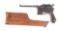 (C) RARE MAUSER C96 LARGE RING FLATSIDE .30 MAUSER SEMI-AUTOMATIC PISTOL, WITH MATCHING STOCK.
