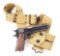 (C) SPRINGFIELD 1911 .45 ACP SEMI-AUTOMATIC PISTOL WITH BELT AND SPARE MAGAZINE.
