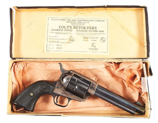 (C) FIRST GENERATION COLT SINGLE ACTION ARMY .38 SPECIAL REVOLVER WITH BOX.