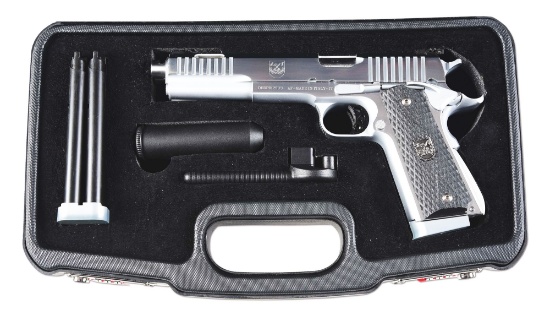 (M) HIGHLY DESIRABLE ARSEAL 2011 DUELLER PRISMATIC .45 ACP DOUBLE BARREL SEMI-AUTOMATIC HANDGUN WITH