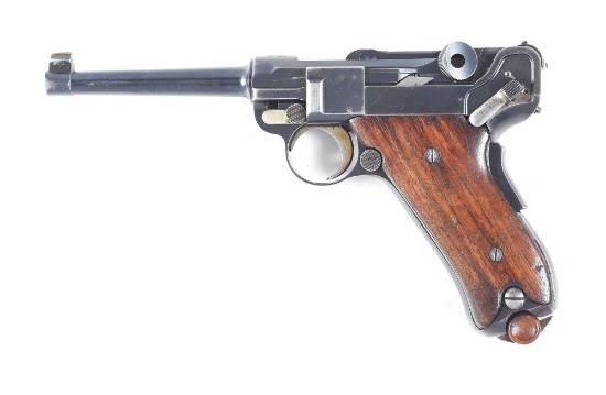 (C) FINE AMERICAN EAGLE MODEL 1900 LUGER WITH RETRACTING IDEAL DETACHABLE STOCK/HOLSTER.