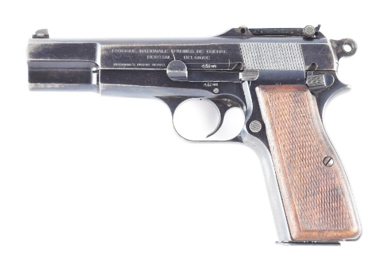 (C) EXTREMELY LOW NUMBER TANGENT SIGHT BROWNING HIGH POWER 9MM SEMI-AUTOMATIC PISTOL, SERIAL NUMBER