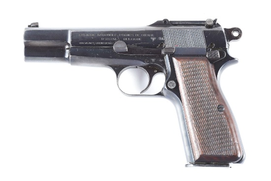 (C) FINE WORLD WAR II NAZI GERMAN INSPECTED SLOTTED FN HIGH POWER WITH TANGENT SIGHT.