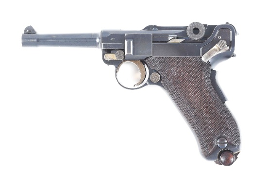 (C) PRIME COMMERCIAL DWM MODEL 1906 9MM LUGER PISTOL WITH HOLSTER.