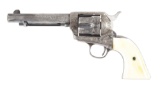 (C) FACTORY ENGRAVED TEXAS SHIPPED COLT .45 LC SINGLE ACTION ARMY REVOLVER WITH FACTORY LETTER.