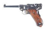 (C) FINE AMERICAN EAGLE MODEL 1900 LUGER WITH RETRACTING IDEAL DETACHABLE STOCK/HOLSTER.