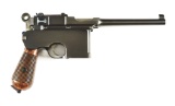 (C) STUNNING MAUSER LARGE RING FLATSIDE BROOMHANDLE IN 7.63 MAUSER.