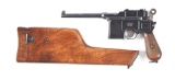 (C) FINE LARGE RING MAUSER C96 BROOMHANDLE 7.65 SEMI-AUTOMATIC PISTOL VL&D RETAILED, WITH MATCHING S