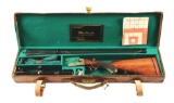 (C) WILLIAM EVANS .280 BOXLOCK DOUBLE RIFLE WITH SCHMIDT & BENDER SCOPE AND CASE.