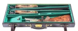 (M) STUNNING GALEAZZI ENGRAVED FAMARS OVER/UNDER 20, 28, AND .410 BORE THREE BARREL SET SHOTGUN WITH