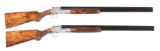 (M) CASED PAIR OF BOSIS MICHAELANGELO 20 BORE OVER UNDER SHOTGUNS.