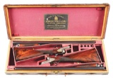 (C) PAIR OF CASED CHARLES HELLIS 12 BORE BOXLOCK SIDE BY SIDE SHOTGUNS.