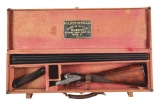 (C) CASED W. J. JEFFREY SIDE BY SIDE SLE 12 BORE SHOTGUN.
