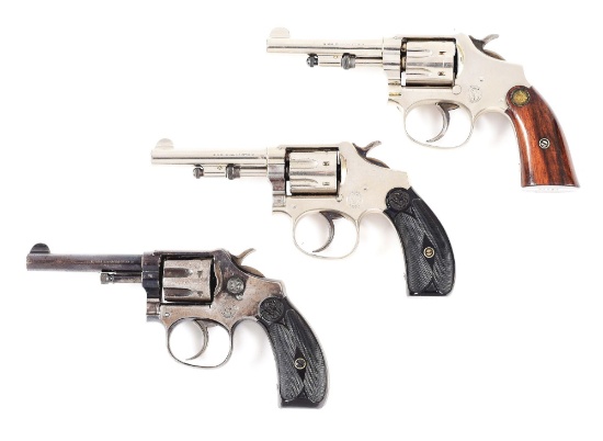 (C) LOT OF 3: SMITH & WESSON REVOLVERS.