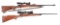 (M) LOT OF 2: WHITWORTH MK X AND REMINGTON 700 BOLT ACTION RIFLES WITH SCOPES.