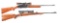 (C) LOT OF 2: REMINGTON 740 AND WINCHESTER 70 RIFLES WITH SCOPES.