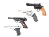 (C+M) LOT OF 4: TAURUS AND ROSSI REVOLVERS, HIGH STANDARD AND PHOENIX ARMS SEMI AUTOMATIC PISTOLS.