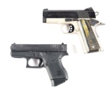 (M) SHOOTERS LOT OF TWO: COLT NIGHT DEFENDER AND GLOCK MODEL 43 SEMI AUTOMATIC PISTOL.