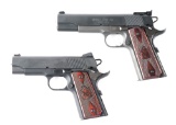 (M) LOT OF TWO: SPRINGFIELD ARMORY RANGE OFFICER TARGET AND RANGE OFFICER COMPACT .45 ACP SEMI-AUTOM
