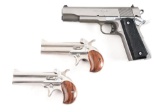 (M) LOT OF THREE: SPRINGFIELD 1911A1 SEMI-AUTOMATIC PISTOL AND PAIR OF AMERICAN DERRINGER M4 DERRING
