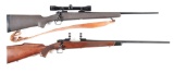 (M) LOT OF 2: WINCHESTER 70XTR AND 70 BOLT ACTION RIFLES, ONE WITH SCOPE.