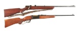 (C) LOT OF 2: WINCHESTER 43 BOLT ACTION AND SAVAGE 99F LEVER ACTION RIFLES.