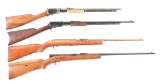 (C+A) LOT OF FOUR WINCHESTER RIFLES: TWO SLIDE ACTION AND TWO SEMI AUTOMATIC