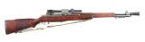 (C) SPRINGFIELD M1D SEMI AUTOMATIC RIFLE WITH SCOPE.