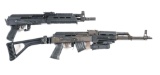 (M) LOT OF 2: ROMANIAN/CUGIR DRACO AK-47 PISTOL AND INTER ORDANCE AK-47 SEMI AUTOMATIC RIFLE.