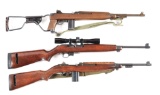 (C) LOT OF 3: INLAND M1, IVER JOHNSON CARBINE, AND UNDERWOOD M1 SEMI AUTOMATIC RIFLES.