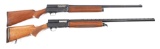 (C) LOT OF 2: SCARCE REMINGTON 11 WITH U.S. MILITARY MARKINGS AND BROWNING A5 SEMI AUTOMATIC SHOTGUN
