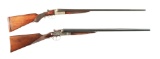 (C) LOT OF 2: ENGLISH AND SPANISH MADE SIDE BY SIDE SHOTGUNS.
