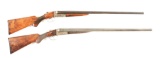 (C) LOT OF 2: ITHACA AND C.G. BONEHILL SIDE BY SIDE SHOTGUNS.