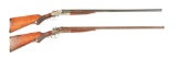 (C) LOT OF TWO: MERIDEN MODEL 18 AND 85 SIDE BY SIDE SHOTGUNS.